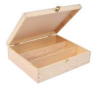 Creative Deco Boîte Caisse à Vin en Bois | Cadeau Vin Mariage | Boite Rangement | 3 Bouteilles | 35 x 30 x 10 cm | Coffret Vin | Boite Cadeau | Coffret Cadeau Homme | Cadeau Femme | Caisse Bois