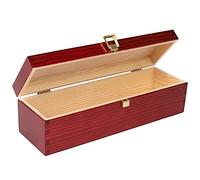 Creative Deco Boîte Caisse à Vin en Bois Rouge | Cadeau Vin Mariage | Boite Rangement | 1 Bouteille | 36 x 11 x 9,8 cm | Coffret Vin | Boite cadeau | Coffret cadeau homme | Cadeau Femme