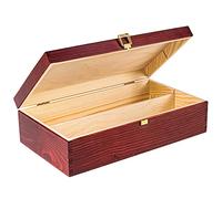 Creative Deco Boîte Caisse à Vin en Bois Rouge | Cadeau Vin Mariage | Boite Rangement | 2 Bouteilles | 35 x 21 x 11 cm | Coffret Vin | Boite Cadeau | Coffret Cadeau Homme | Cadeau Femme