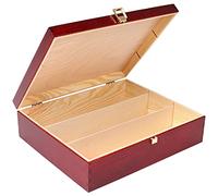 Creative Deco Boîte Caisse à Vin en Bois Rouge | Cadeau Vin Mariage | Boite Rangement | 3 Bouteilles | 35 x 30 x 10 cm | Coffret Vin | Boite Cadeau | Coffret Cadeau Homme | Cadeau Femme