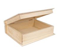 Creative Deco Boite de Rangement Boîte de Livre en Bois 24 x 19 x 7,5 cm | Boîte à Livres Idéal pour Objet de Valeur, Bijoux, Jouets et Outils