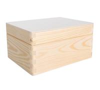 Creative Deco Boîte en Bois avec Couvercle | 19,5 x 15 x 10 cm (+/-1 cm) | Boîte à Souvenirs pour Bébé | Boite Non Peinte | Pour les Documents, Objets de valeur, Jouets, Outils | BRUT