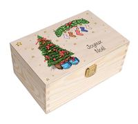 Creative Deco Boîte en Bois Personnalisée Cadeau de Noël | Texte souhaité | Vos Propres Souhaits et Voeux | Cadeau Individuel | Décoration de Noël | pour Les Femmes et Hommes