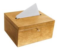 Creative Deco Boite en Bois pour Enveloppes Marron Clair | 29 x 25 x 15 cm | avec Couvercle et oîte pour Occasions Spéciales | Urne Anniversaire | Mariage | Boite a Souvenirs, Cartes Lettre