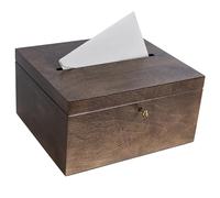 Creative Deco Boite en Bois pour Enveloppes Marron Foncé | 29 x 25 x 15 cm | avec Couvercle et oîte pour Occasions Spéciales | Urne Anniversaire | Mariage | Boite a Souvenirs, Cartes Lettre
