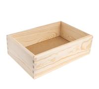 Creative Deco boite rangement bois sans couvercle 30 x 20 x 9 cm | caisse en bois de pin naturel, organisateur de tiroir, de bureau, maquillage, rangement bijoux
