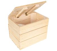 Creative Deco Boite Rangement en Bois | 27.5 x 20 x 21.5 cm | avec Couvercle | Boîte Cadeau Coffre Malle Coffret Vintage