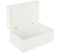Creative Deco Boite Rangement en Bois Blanc | 30 x 20 x 14 cm (+/- 1 cm) | avec Couvercle | Boite en Bois | Boite a Souvenir | Boîte Caisse Malle Coffre | BRUT ET NON PONCÉ
