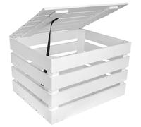 Creative Deco Boite Rangement en Bois Blanc | 50 x 40 x 30 cm | avec Couvercle | Boîte Cadeau Coffre Malle Coffret Vintage
