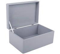 Creative Deco Boite Rangement en Bois Gris | 30 x 20 x 14 cm (+/- 1 cm) | avec Couvercle | Boite en Bois | Boite a Souvenir | Boîte Caisse Malle Coffre | BRUT ET NON PONCÉ