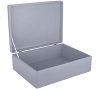 Creative Deco Boite Rangement en Bois Gris | 40 x 30 x 14 cm (+/- 1 cm) | avec Couvercle | Boite en Bois | Boite a Souvenir | Boîte Caisse Malle Coffre | BRUT ET NON PONCÉ