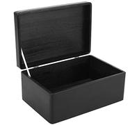Creative Deco Boite Rangement en Bois Noir | 30 x 20 x 14 cm (+/- 1 cm) | avec Couvercle | Boite en Bois | Boite a Souvenir | Boîte Caisse Malle Coffre | BRUT ET NON PONCÉ |