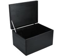 Creative Deco Boite Rangement en Bois Noir | 40 x 30 x 24 cm (+/- 1 cm) | avec Couvercle | Boite en Bois | Boite a Souvenir | Boîte Caisse Malle Coffre | BRUT ET NON PONCÉ