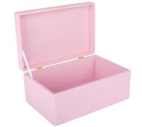 Creative Deco Boite Rangement en Bois Rose | 30 x 20 x 14 cm (+/- 1 cm) | avec Couvercle | Boite en Bois | Boite a Souvenir | Boîte Caisse Malle Coffre | BRUT ET NON PONCÉ