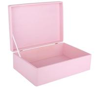 Creative Deco Boite Rangement en Bois Rose | 40 x 30 x 14 cm (+/- 1 cm) | avec Couvercle | Boite en Bois | Boite a Souvenir | Boîte Caisse Malle Coffre | BRUT ET NON PONCÉ