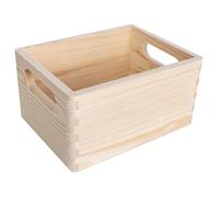 Creative Deco Caisse Bois Rangement | 19,5 x 15 x 10 cm (+/- 1cm) | Boîte de Rangement Bois avec Poignées | Boite Rangement Cuisine | Caisse de Rangement Bureau | Casier de Rangement