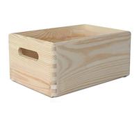 Creative Deco Caisse Bois Rangement | 30 x 20 x 14 cm (+/- 1cm) | Boîte de Rangement Bois avec Poignées | Boite Rangement Cuisine | Caisse de Rangement Bureau | Casier de rangement