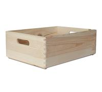 Creative Deco Caisse Bois Rangement | 40 x 30 x 14 cm (+/- 1cm) | Boîte de Rangement Bois avec Poignées | Boite Rangement Cuisine | Caisse de Rangement Bureau | Casier de Rangement