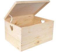 Creative Deco Caisse Bois Rangement 40x30x24cm - Boîte de Rangement Bois - Boite Rangement Cuisine - Caisse de Rangement Couvercle