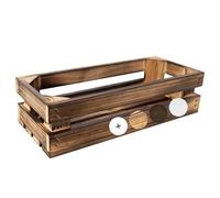 Creative Deco Caisse en Bois Flammé | 34 x 14 x 9 cm | Caisse | Rangement Bois | Caisse en Bois Vintage | Cagette Bois Deco | Cagette en Bois | Caisse en Bois Rangement | Boite Decoration