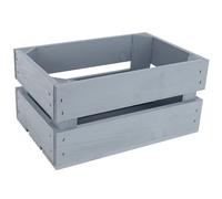 Caisse en Bois Gris - CREATIVE DECO - 30 x 20 x 15 cm - Rangement Bois - Vintage - Cagette en Bois