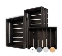 Creative Deco Caisse en Bois Noir | 40 x 30 x 15 cm | Caisse Rangement Bois | Caisse en Bois Vintage | Cagette Bois Deco | Cagette en Bois | Caisse en Bois Rangement | Boite Decoration