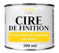 Creative Deco Cire de Finition Incolore | 500 ML | Vernis Transparent Clair | Léger Brillant | Protection des Meuble, Surface, Bois, Parquet | Rénovation et Restauration