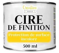 Creative Deco Cire de Finition Incolore 500 ml Vernis Transparent Clair Léger Brillant Protection des Meuble Bois, Parquet