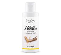 Creative Deco Colle Feuille d'Or 100ml | Base Aqueuse | Transparent | Adhésif polyvalent pour feuille d'or|métaux et décorations sur bois|verre|céramique