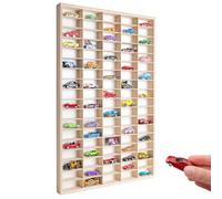 Creative Deco Étagère de Collection en Bois pour Petites Voitures - 90 Compartiments Réglables | Étagère Murale Verticale pour Figurines | Vitrine de Collection 78,8 x 50 x 4 cm