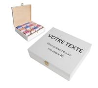 Creative Deco Grande Boîte à Thé en Bois Blanc | Cadeau Personnalisé Texte Souhaité Cadeau Individuel | Boîte à Thé 12 Compartiments | Coffret Cadeau pour Femme, Homme | Amateur de Thé