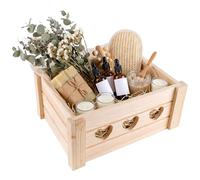 Creative Deco Grande Caisse à Fruits en Bois Panier | 32 x 20 x 13 cm (+/- 1cm) | Boîte de Rangement Bois avec Cœurs | Boite Rangement pour Cuisine, Documents, Jouets