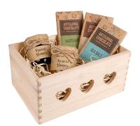Creative Deco Grande Caisse à Fruits en Bois Panier | 32 x 20 x 13 cm (+/- 1cm) | Boîte de Rangement Bois avec Cœurs | Boite Rangement pour Cuisine, Documents, Jouets