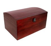 Creative Deco Grande Coffre Boite Rangement Noel en Bois Burgundy | 34,5 x 25 x 19,2 cm | avec Fermoir et Couvercle Courbé | Caisse pour Jouet, Outil, Bijoux, Objet | Malle Boîte à Décorer Noël