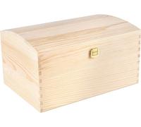 Creative Deco Grande Coffre Boite Rangement Noel en Bois Non Peint | 34,5 x 25 x 19,2 cm