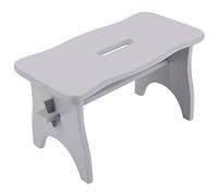 Creative Deco Gris Marche Repose Pied Bois | 38 x 19 x 21 cm | Bureau, Chaise, Plante, Petit Tabouret Bas | Banc en Bois | Non Monté