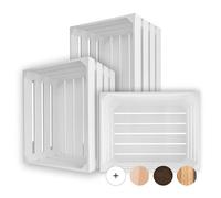Creative Deco Lot de 3 Caisse en Bois Blanc | 50 x 40 x 30 cm | Caisse | Rangement Bois | Caisse en Bois Vintage | Cagette Bois Deco | Cagette en Bois | Caisse en Bois Rangement | Boite Decoration