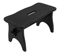Creative Deco Noir Marche Repose Pied Bois | 38 x 19 x 21 cm | Bureau, Chaise, Plante, Petit Tabouret Bas | Banc en Bois | Non Monté