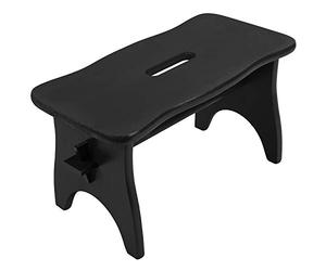 Creative Deco Noir Marche Repose Pied Bois | 38 x 19 x 21 cm | Bureau, Chaise, Plante, Petit Tabouret Bas | Banc en Bois | Non Monté
