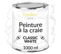 Creative Deco – Peinture blanche craie – Effet vintage et antique – Mat et lavable – 1 l