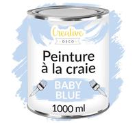 Creative Deco Peinture à la Craie Bleu Bébé | 1L | Mat et Lavable | Peinture Bois | Peinture Meuble Bois | Idéal pour Rénovation de Meubles | Chalk Paint | Ardoise Craie