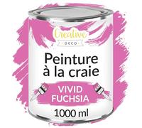 Creative Deco Peinture à la Craie Fuchsia | 1L | Mat et Lavable | Peinture | Bois | Peinture Meuble Bois | Idéal pour Rénovation de Meubles | Chalk Paint | Ardoise Craie | Peinture Mur Interieur