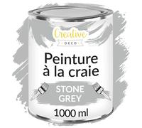 Peinture Grise Craie - 1L - Mat et Lavable - Parfait pour Rénovation de Meubles, Decoration et Découpage - Effet Vintage et Antique
