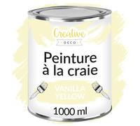Creative Deco Peinture à la Craie Jaune Vanille | 1L | Mat et Lavable | Peinture Bois | Peinture Meuble Bois | Idéal pour Rénovation de Meubles | Chalk Paint | Ardoise Craie