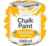 Creative Deco Peinture à la Craie Mandarine 1L Mat et Lavable Idéal Rénovation de Meubles en Bois Peinture Mur Interieur