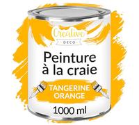 Creative Deco Peinture à la Craie Mandarine | 1L | Mat et Lavable | Peinture Bois | Peinture Meuble Bois | Idéal pour Rénovation de Meubles | Chalk Paint | Ardoise Craie