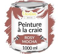 Creative Deco Peinture à la Craie Mocha Rosé 1L Mat et Lavable pour Meuble Bois