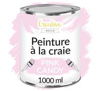 Creative Deco Peinture à la Craie Rose | 1L | Mat et Lavable | Peinture Bois | Idéal pour Rénovation de Meubles | Chalk Paint | Ardoise Craie