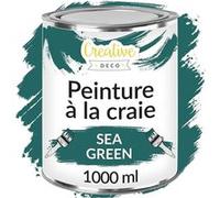 Creative Deco Peinture à la Craie Vert d'eau 1L Mat et Lavable Peinture Meuble Bois Vert d'eau G