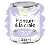 Creative Deco Peinture à la Craie Violet Lavande | 1L | Mat et Lavable | Peinture Bois | Idéal pour Rénovation de Meubles | Chalk Paint | Ardoise Craie